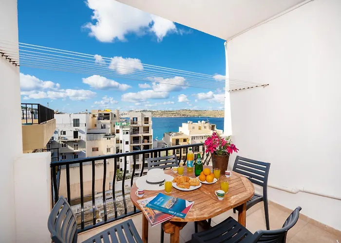Seashells Apartments With Terrace, Just Off The Seafront In Bugibba - By Getawaysmalta